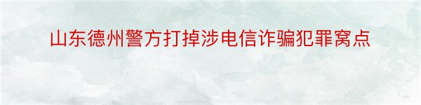 山东德州警方打掉涉电信诈骗犯罪窝点