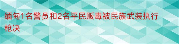 缅甸1名警员和2名平民贩毒被民族武装执行枪决