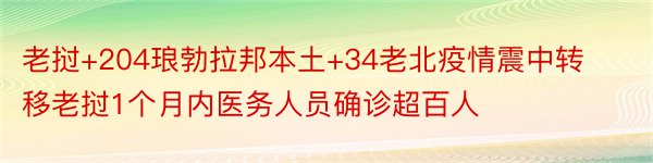 老挝+204琅勃拉邦本土+34老北疫情震中转移老挝1个月内医务人员确诊超百人